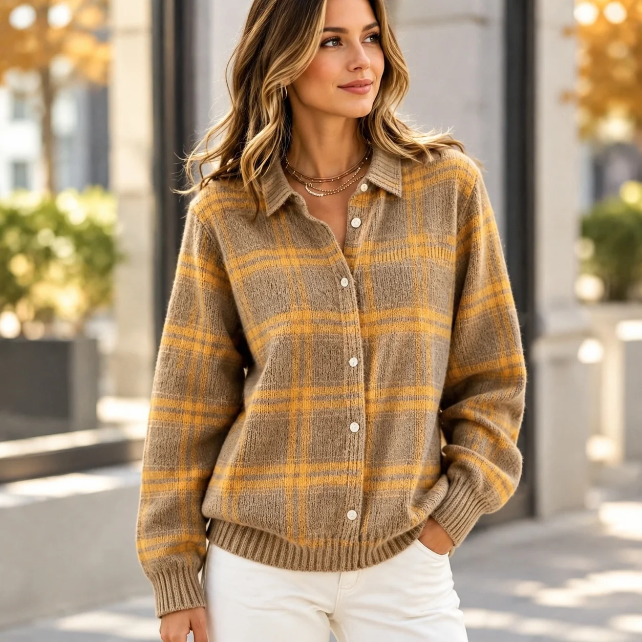 Loose Fit Casual Blouse Regular Length Office Style with 3D Effect Pattern Hooded Regular Sleeve Elegant Business Women Sweater