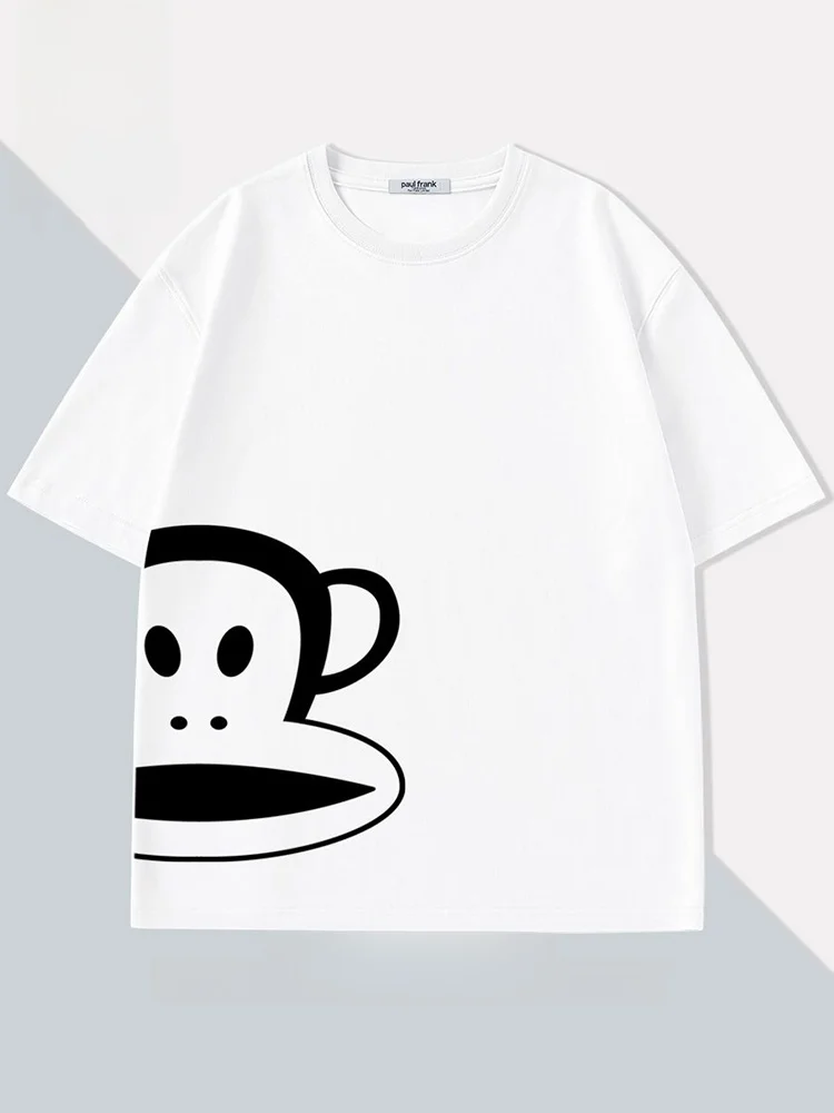 

PaulFrank Monkey Print ort Sve round Ne Loose Fit Men's T-irt Summer New Sle American Trendy Brand Breathable Thin...