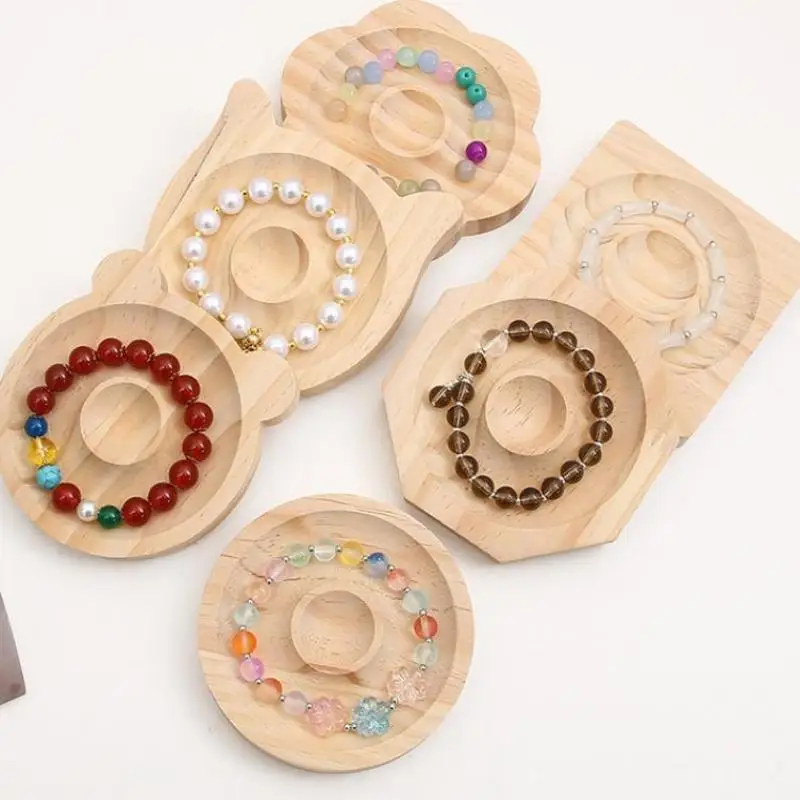 متعددة الأغراض قلادة سوار صينية عرض خشبية بسيطة خشب متين صينية تخزين المجوهرات أداة عرض المجوهرات عالية الجودة