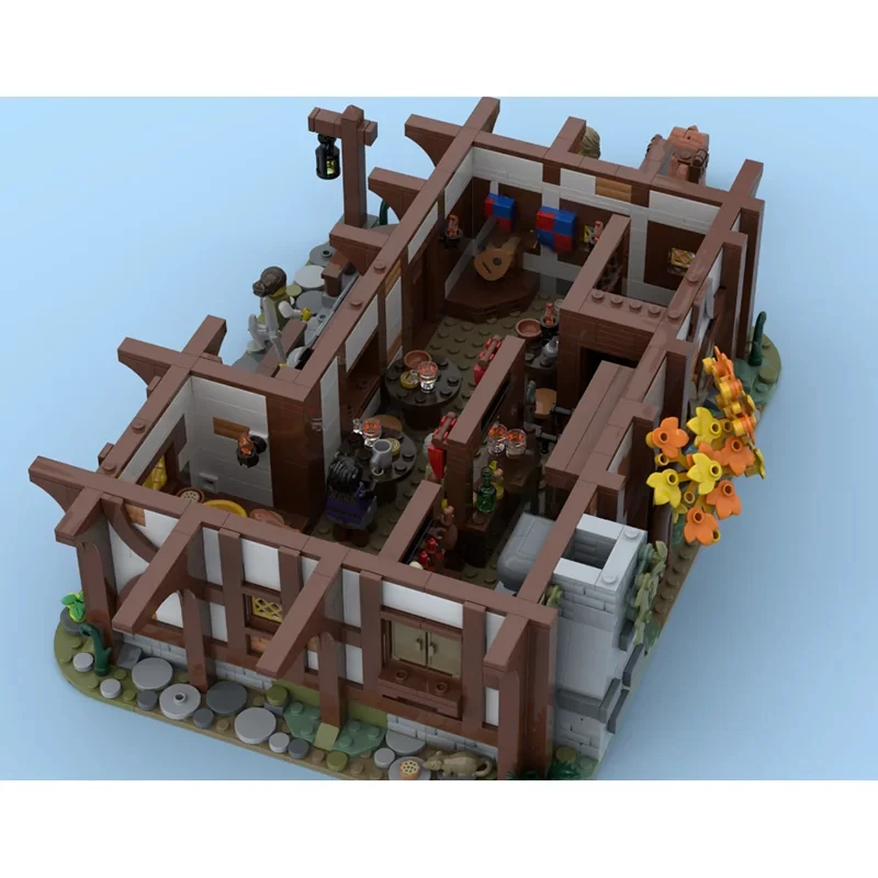 3963PCS MOC 중세 성 하우스 빌딩 호텔 모델 DIY 조립 빌딩 블록 장난감 어린이 휴일 생일 선물