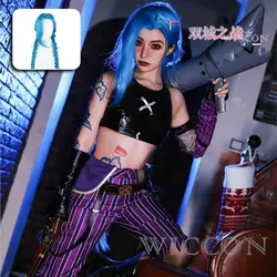 Anime Crit Loli Jinx Cosplay Arcane kostium peruka mundur seksowne stroje Halloween kostiumy karnawałowe ubrania dla kobiet dziewcząt