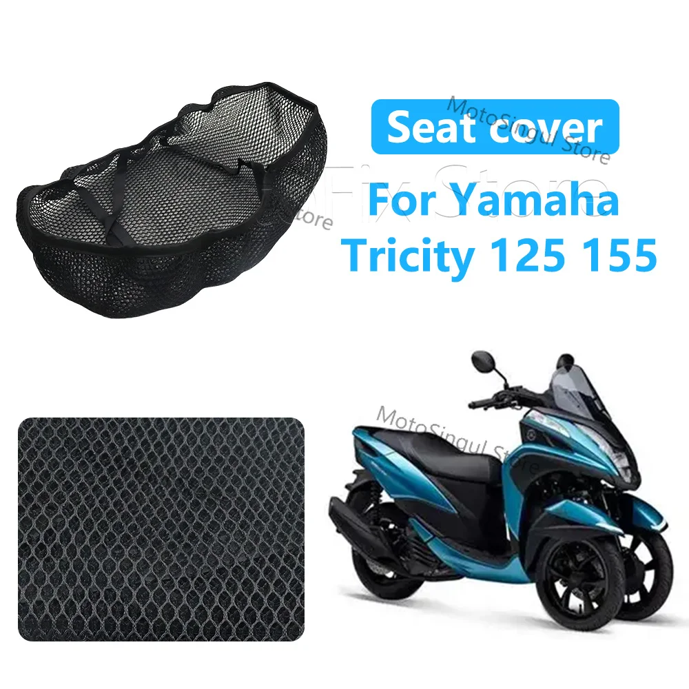 For Yamaha Tricity 125 155 Tricity125 Motorcycle Seat Cover 3D Mesh Fabric Seat Breathable Heat Insulation Protect Cushion