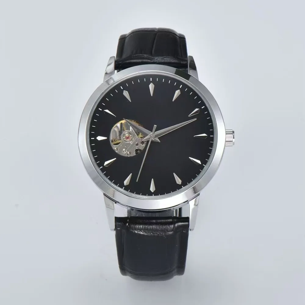 Men's Business Automatic Mechanical Watch: Three-Hand, Date Display, Roman Numerals, Skeleton Design, Vintage-Inspired Luxury Wa