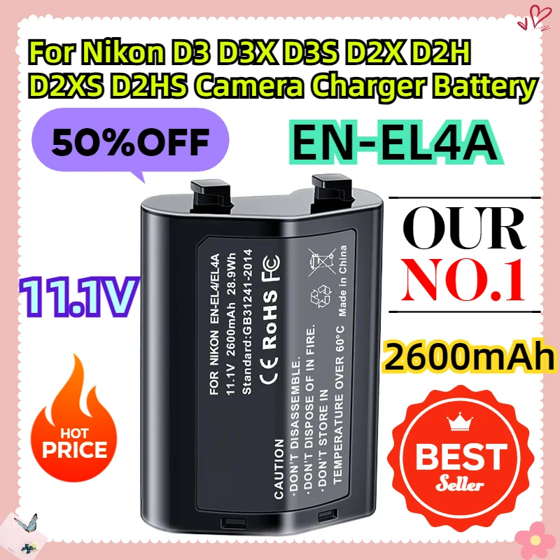 

For Nikon D3 D3X D3S D2X D2H D2XS D2HS Camera EN-EL4A Charger Battery