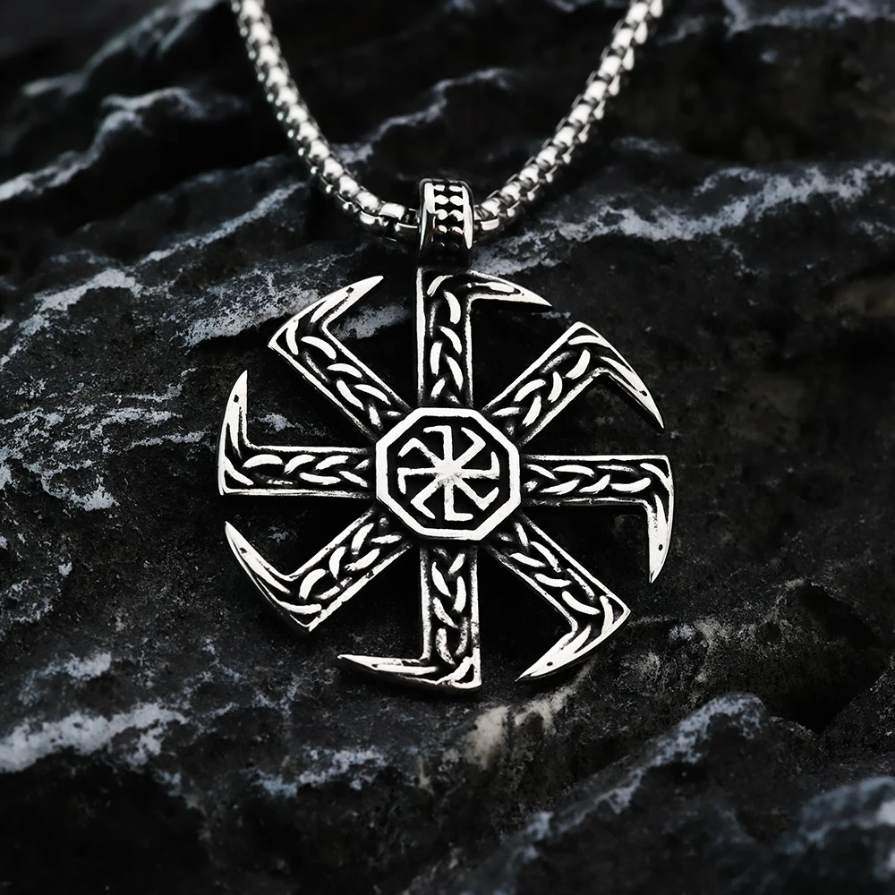 European and American style Viking fashion hip-hop Slav talisman men\'s pendant necklace stainless steel jewelry