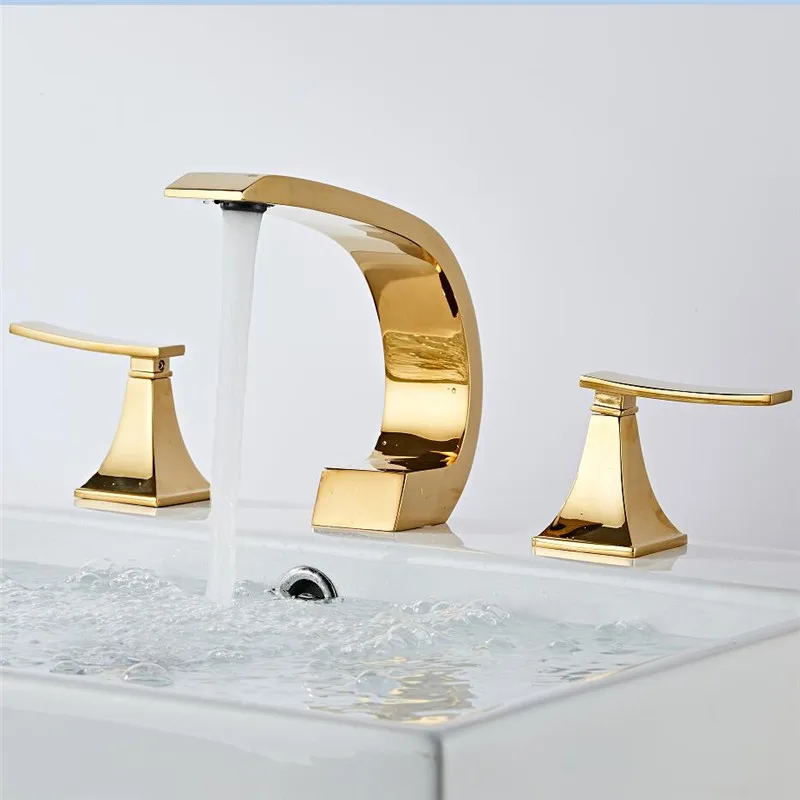 

Tuqiu Bathroom faucet Gold widespread Basin faucet Black Tap luxury Rose Gold Basin Mixer Hot And Cold shower room sink Faucet