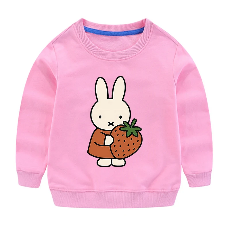 Miffy Kawaii Tops Boy Girl Sweatshirts Fashion Clothing Cute Kids Clothes Children Cotton Long Sleeve Cartoon Anime T-shirt Gift view 3