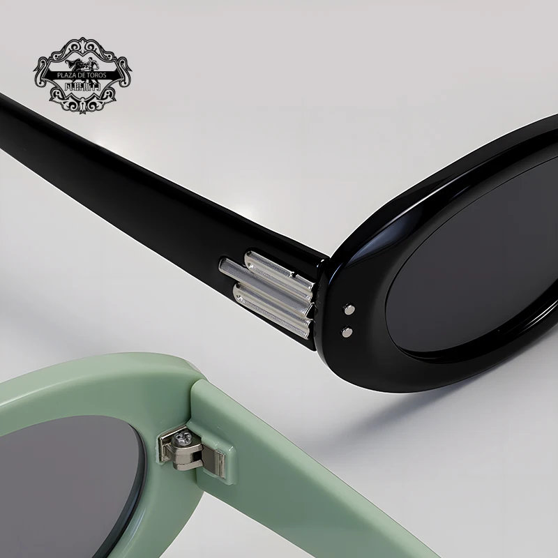 Polarized Oval Metal UV400 Protection Sunglasses, Classic Retro Vintage TR90 90s Vintage Oval Sunglasses by Bialucci. NOS Satin Finish  main image 3