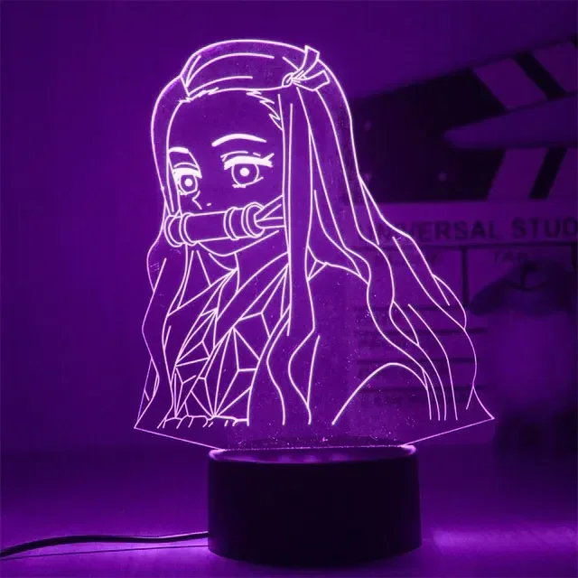 Luz Led de Anime Kimetsu No Yaiba Kokushibo para decoración de dormitorio, regalo de luz nocturna, lámpara 3d de Manga, juguetes para niños, regalos de cumpleaños