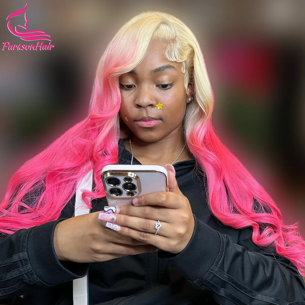 

Pink 613 Colored 13x6 HD Highlight 13x4 Lace Frontal Wigs Human Hair Wig For Women Brazilian Remy Hair Glueless Full Lace Wigs