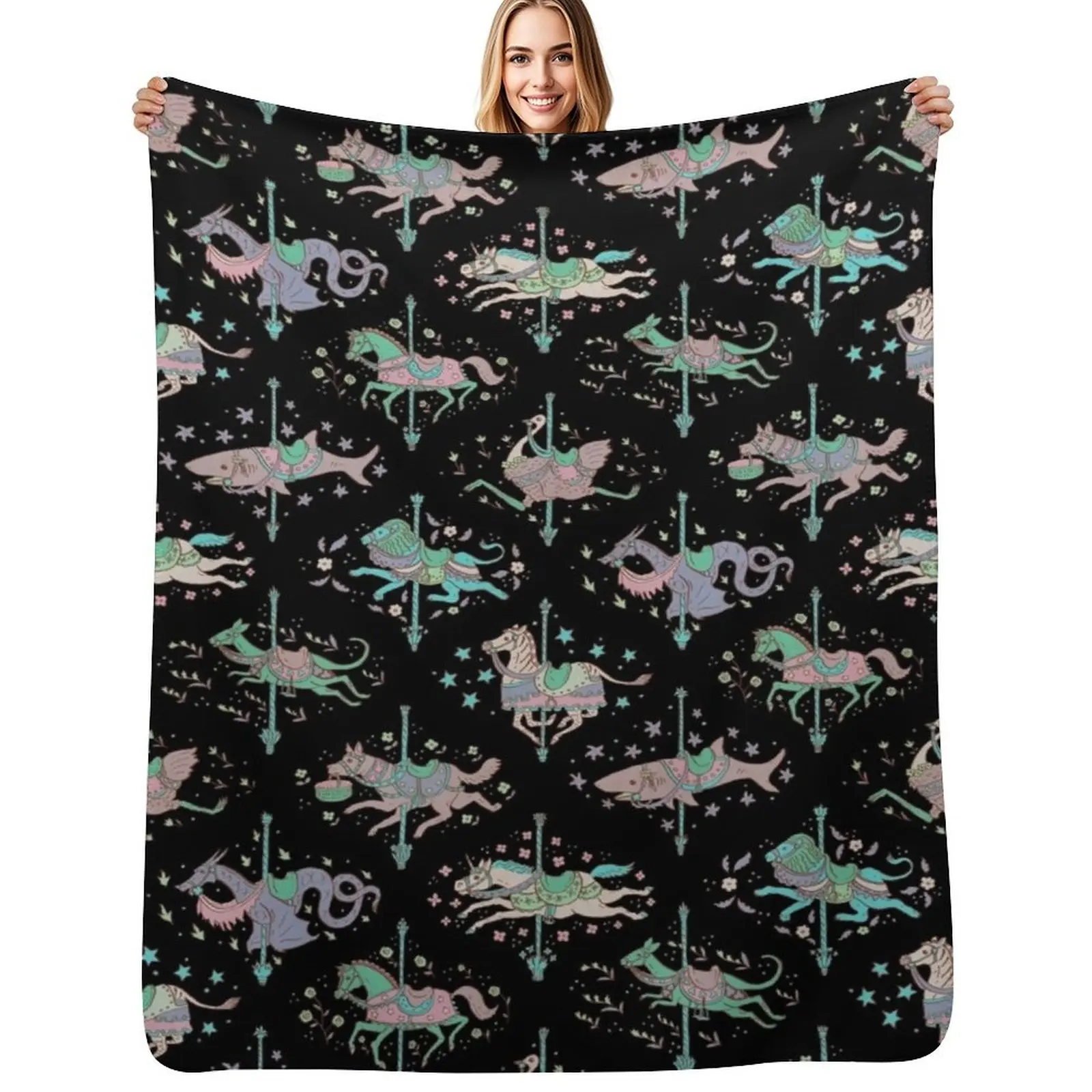 

Carousel — dark Throw Blanket blankets and throws Luxury St Decorative Sofas Sofa Blankets