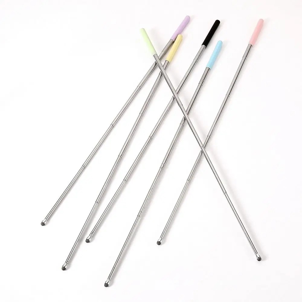 Simple 66cm Stylus Pen Five Sections Macaron Color Teaching Sticks Retractable Touch Screen Pen Students