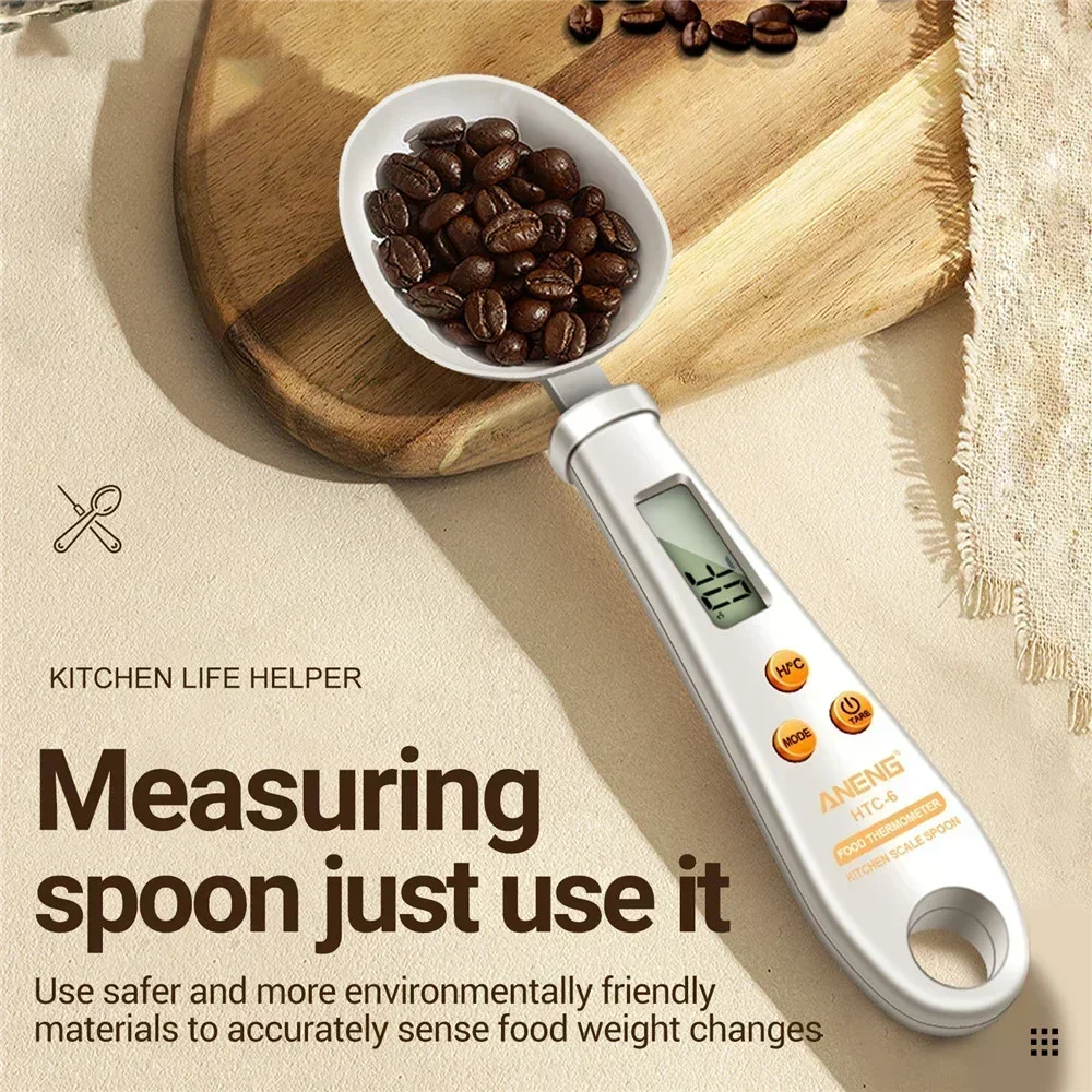 Kitchen Measuring Spoon Scale LCD Digital Measuring Food Flour Digital Spoon 5pcs Coffee Scale Mini Thermometer Kitchen Scale