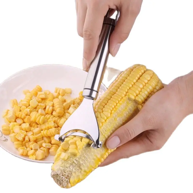 Stainless Steel Corn Thresher Stripper Peeler Kitchen Tool Corn Planer Cob Peeler Stripper Kernel Cutter Kitchen Gadget