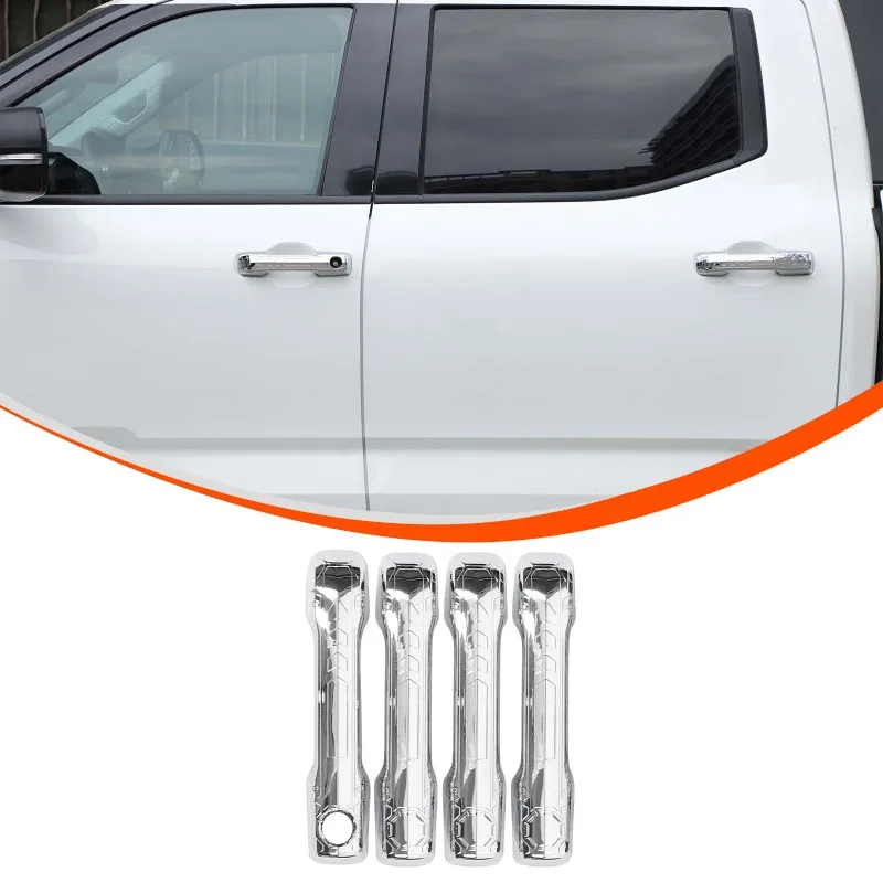 

4pcs For 2022 2023 2024 Toyota Tundra/Sequoia Mecha Style Car Door Handles Decorative Cover Trim ABS Exterior Accessories