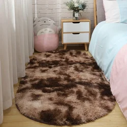 European oval room living room coffee table carpet thickened silk wool bedroom full bed bedside blanket customization