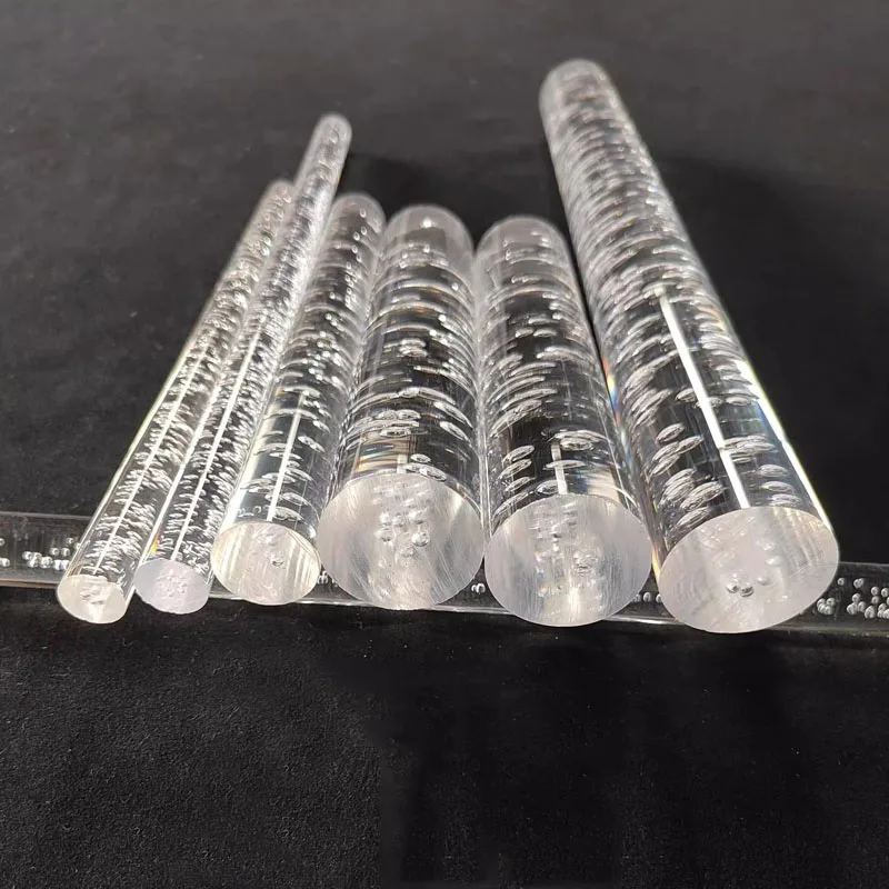 1-4pcs Clear Acrylic Bubbles Rods High Transparency PMMA Light Guiding Column Solid Bubble Round Bar Sticks Pole For DIY