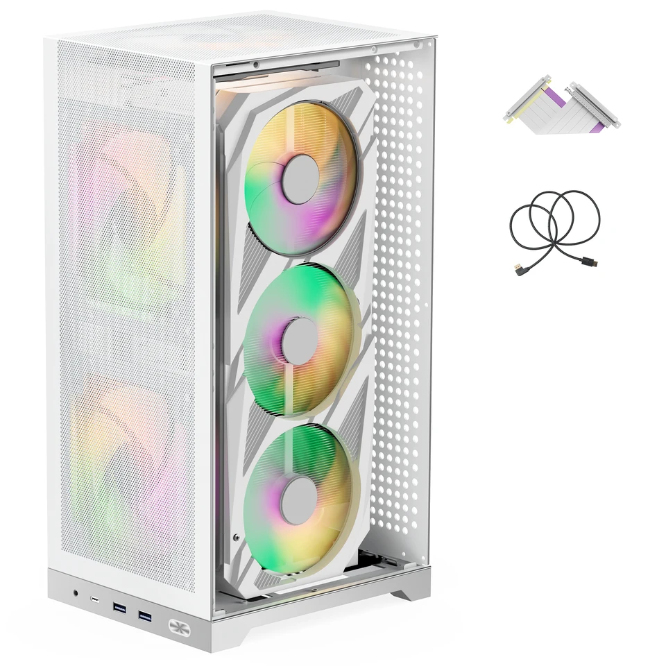 ShinySnake L400 Mesh ITX Case: 12.1L, 350mm GPU, ATX PSU, PCIe