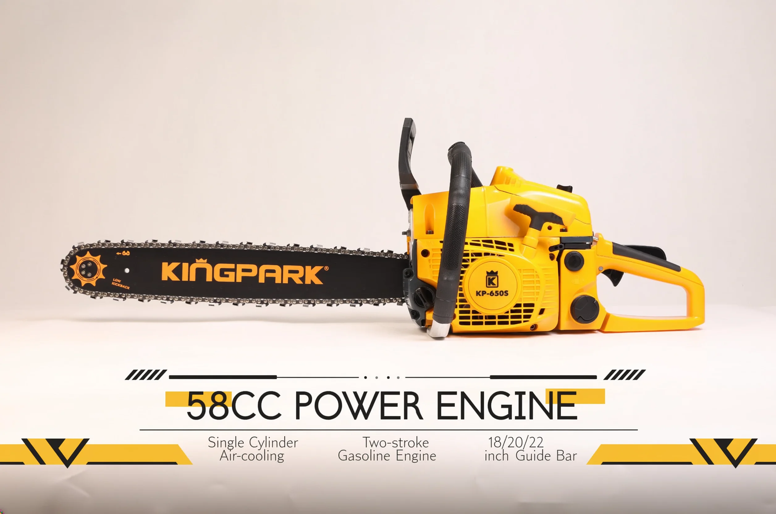 KP650S 58CC Professional Petrol Chainsaw 18/20/22 Inch Heavy Duty  Chain Saw With Original Chain