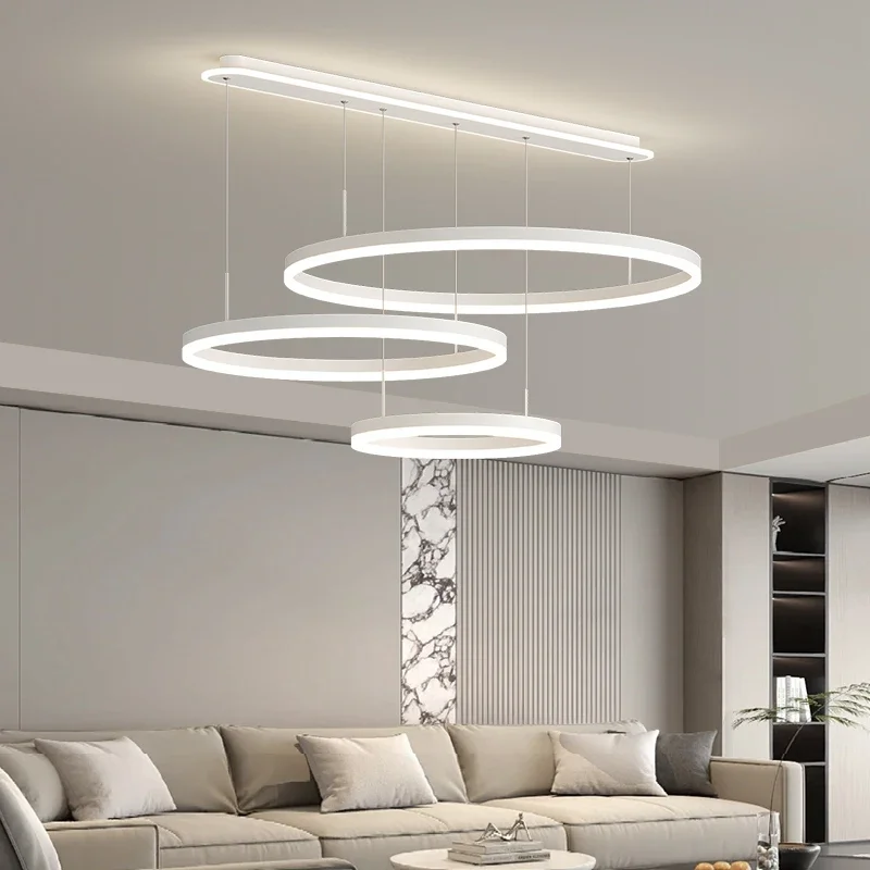 

Modern Pendant Lamp Rings Circle Ceiling Hanging Chandelier For Living Room Tables Dining Room Bedroom Indoor Lighting Fixture