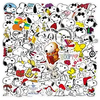 50Pcs Cartoon SnoopyDog Stickers for Kids Laptop Skateboard Graffiti Skateboard Laptop Water Bottle Motorcycle Sticker Toy Decal