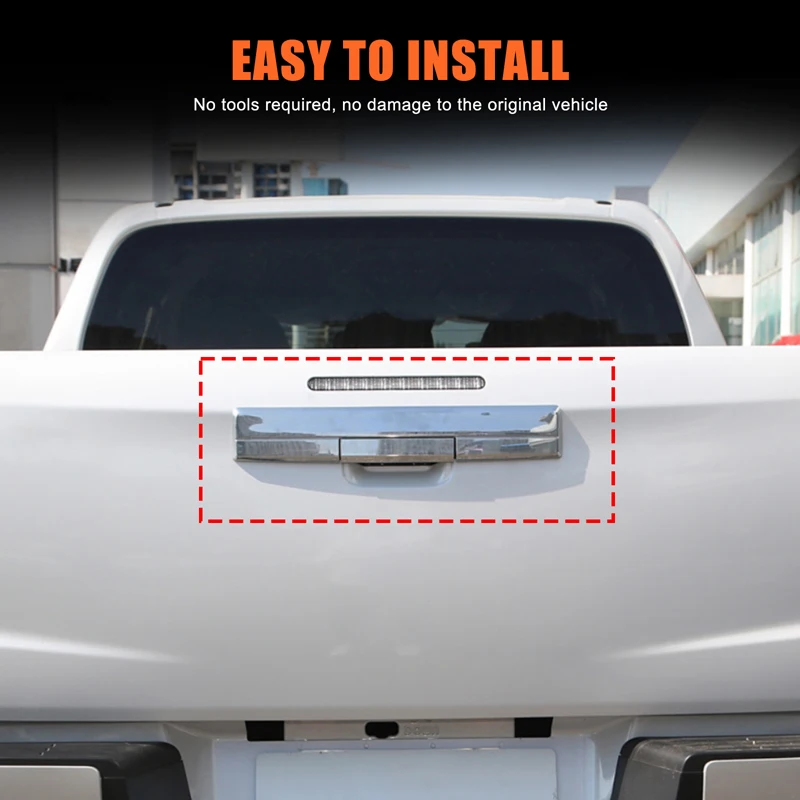 Para Mitsubishi L200 2019-2023 Triton, pegatina para la manija del portón trasero, cubierta protectora decorativa para la manija de la puerta del panel trasero del coche