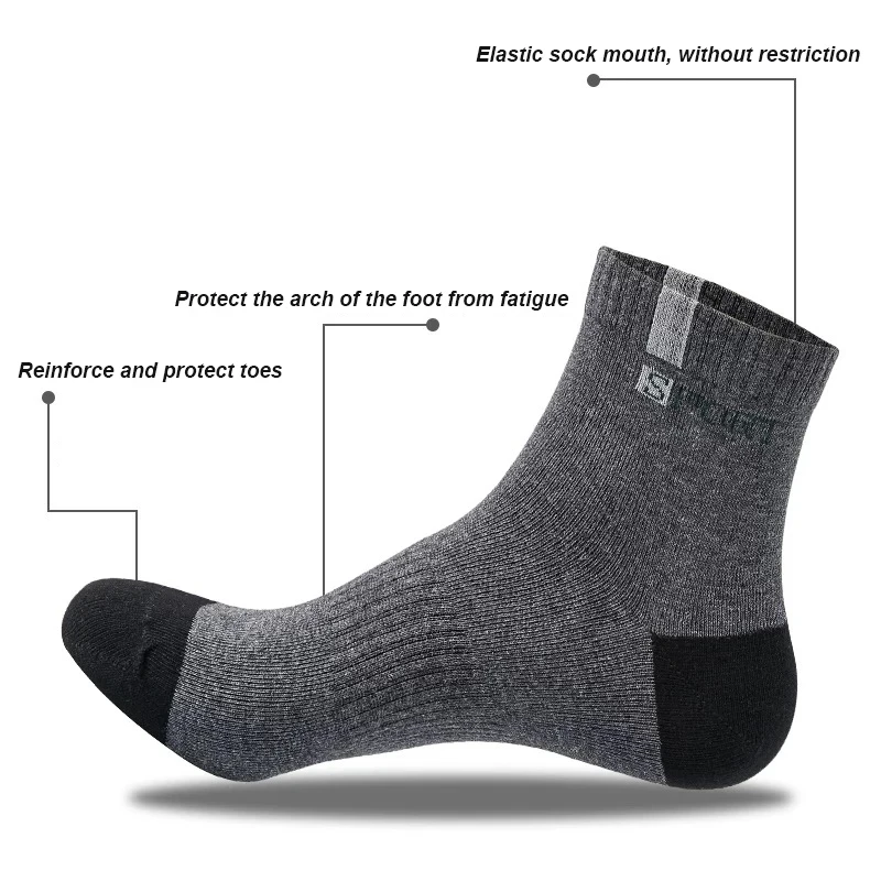 5 Paar Herbst Winter Baumwoll socken atmungsaktive rutsch feste Sommer Söckchen Bambus faser Herren Socke atmungsaktive Sports ocke plus Größe