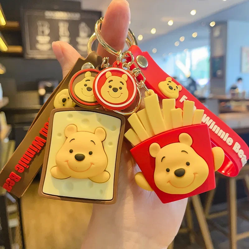 Cute Cartoon Disney Pooh Bear Keychain Car Doll Bag Pendant Keyring Gift for Kids Friends Accessories Wholesale