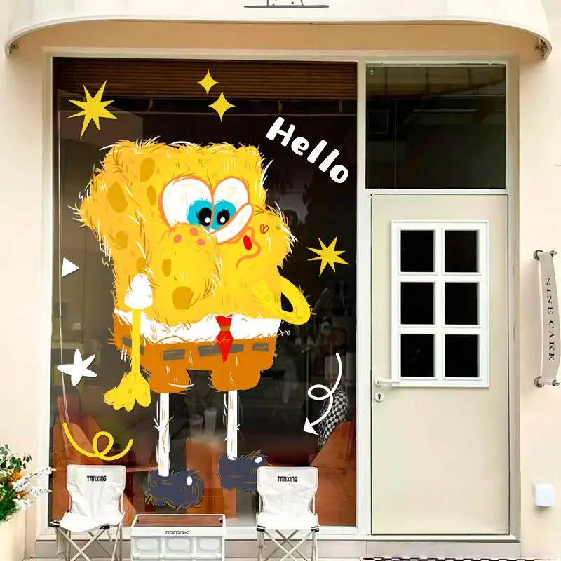 

SpongeBob SquarePants Cartoon Animation Children's Room Living Room Restaurant Decoration Stickers Wholesale