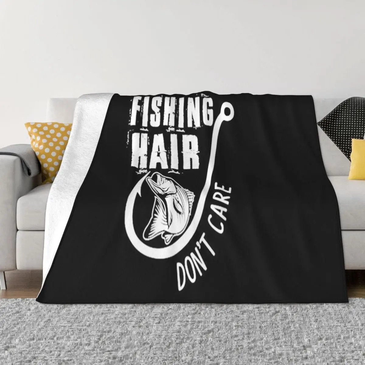 Fishing Hair Dont Care Present Female Summer Movie Basic Surprise Many Colors Breathable Girl Vintage Throw Blanket