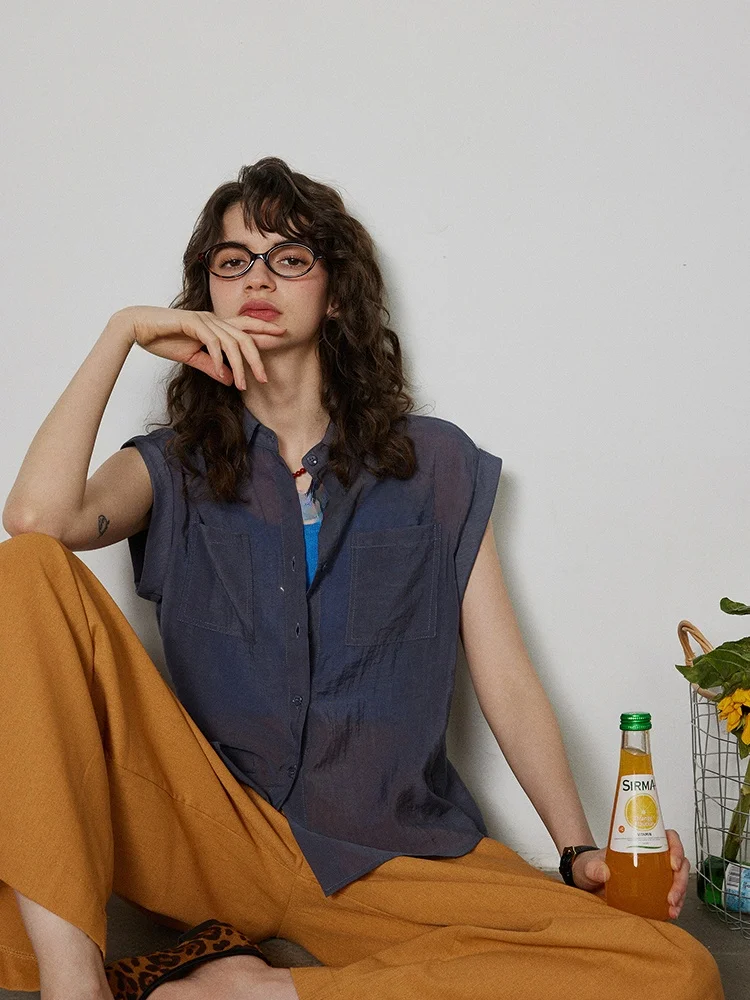 

Женская летняя рубашка LITLECOT в винтажном стиле, новая коллекция, модная повседневная свободная рубашка на пуговицах