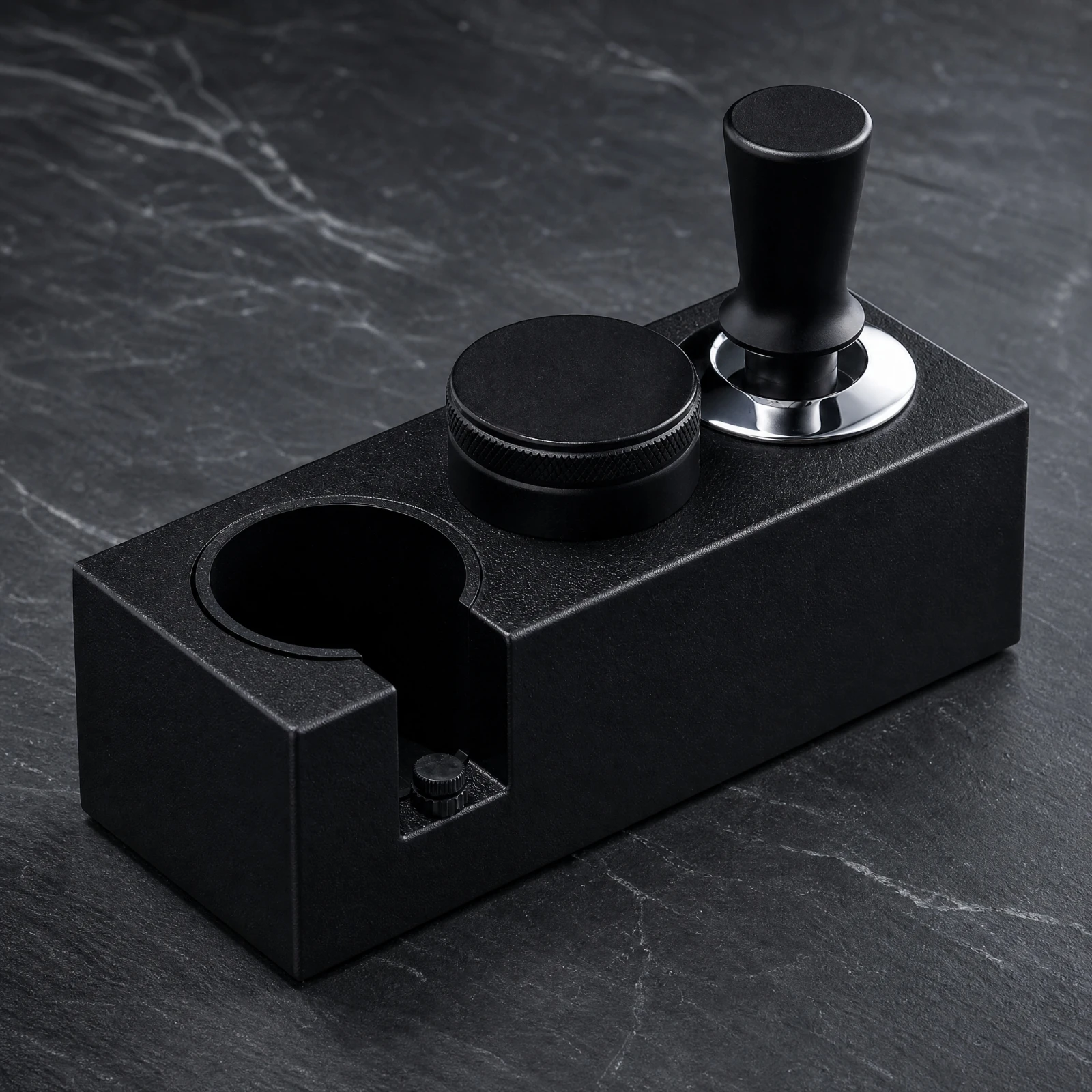 Tamping Station with Pull-out Drawer Plastic Coffee Tamping and Storage Base Espresso Tool Organizer with Storage Drawer Compact