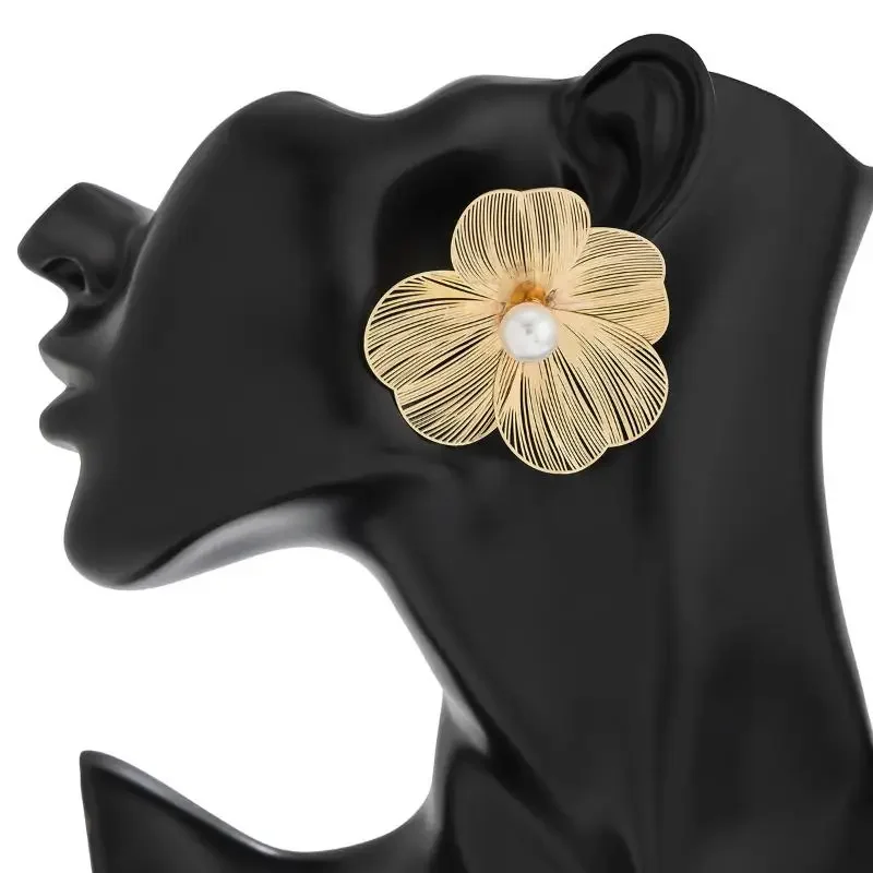 رومانسية البتلة زهرة الأقراط الطويلة المعلقة للنساء العصرية أنيقة شرابة ثقب انخفاض الأقراط مجوهرات الحفلات هدية #6