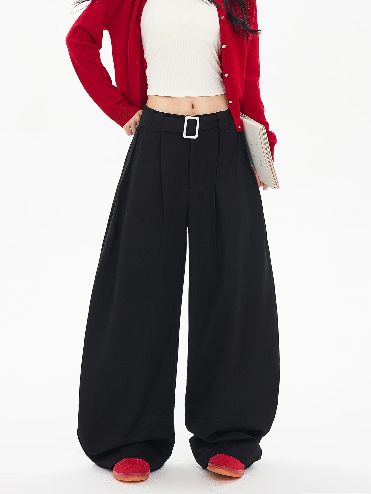 

Bla Women's Wide Leg Suit Pants Spring 2026 New Sle Crisp 3D Banana Drapey Westwear Knife Trousers Commute Friendly