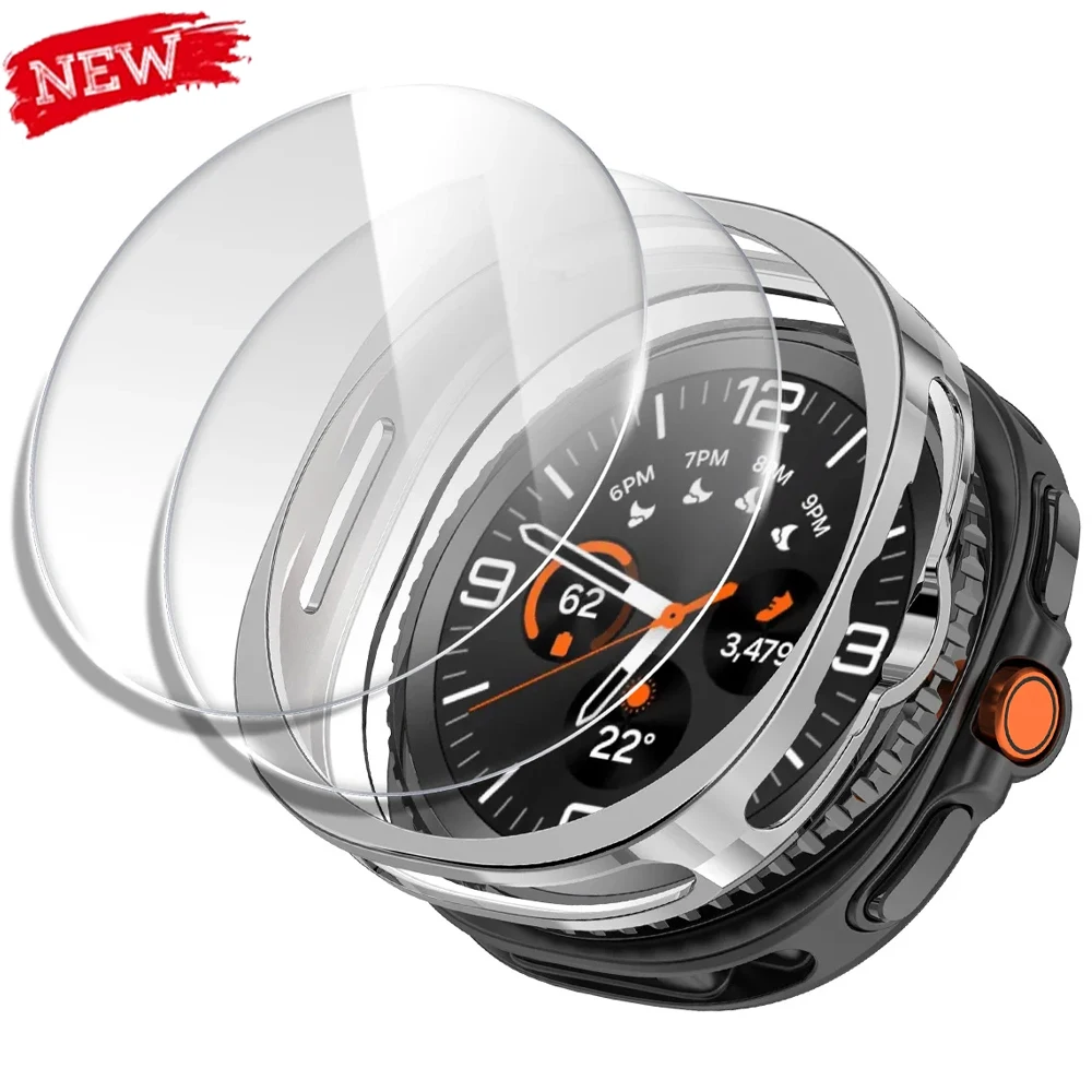 Displayschutzfolie aus gehärtetem Glas + hohle TPU-Hülle für Samsung Galaxy Watch 8 Classic 46 mm, schützendes 8Classic-Zubehör