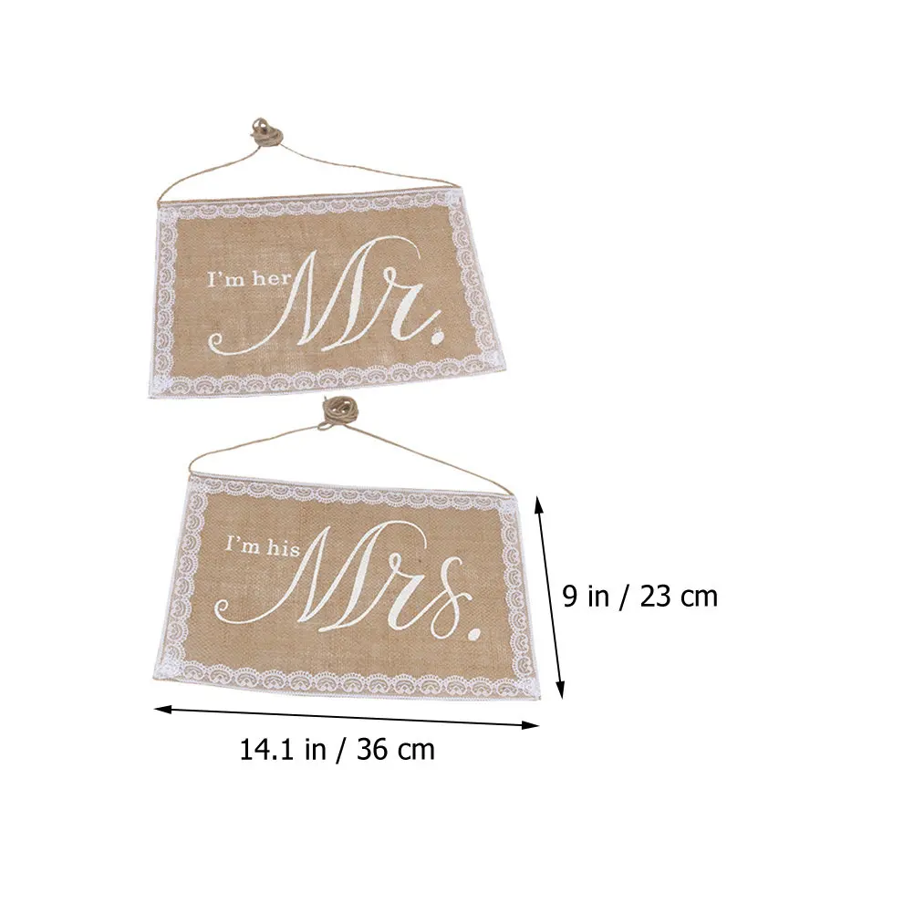 2Pcs Elegant Mr and Mrs Chair Decor Wedding Chair Back Decors Light Weight Easy Fit for Bride Groom Anniversary Banquet Bridal