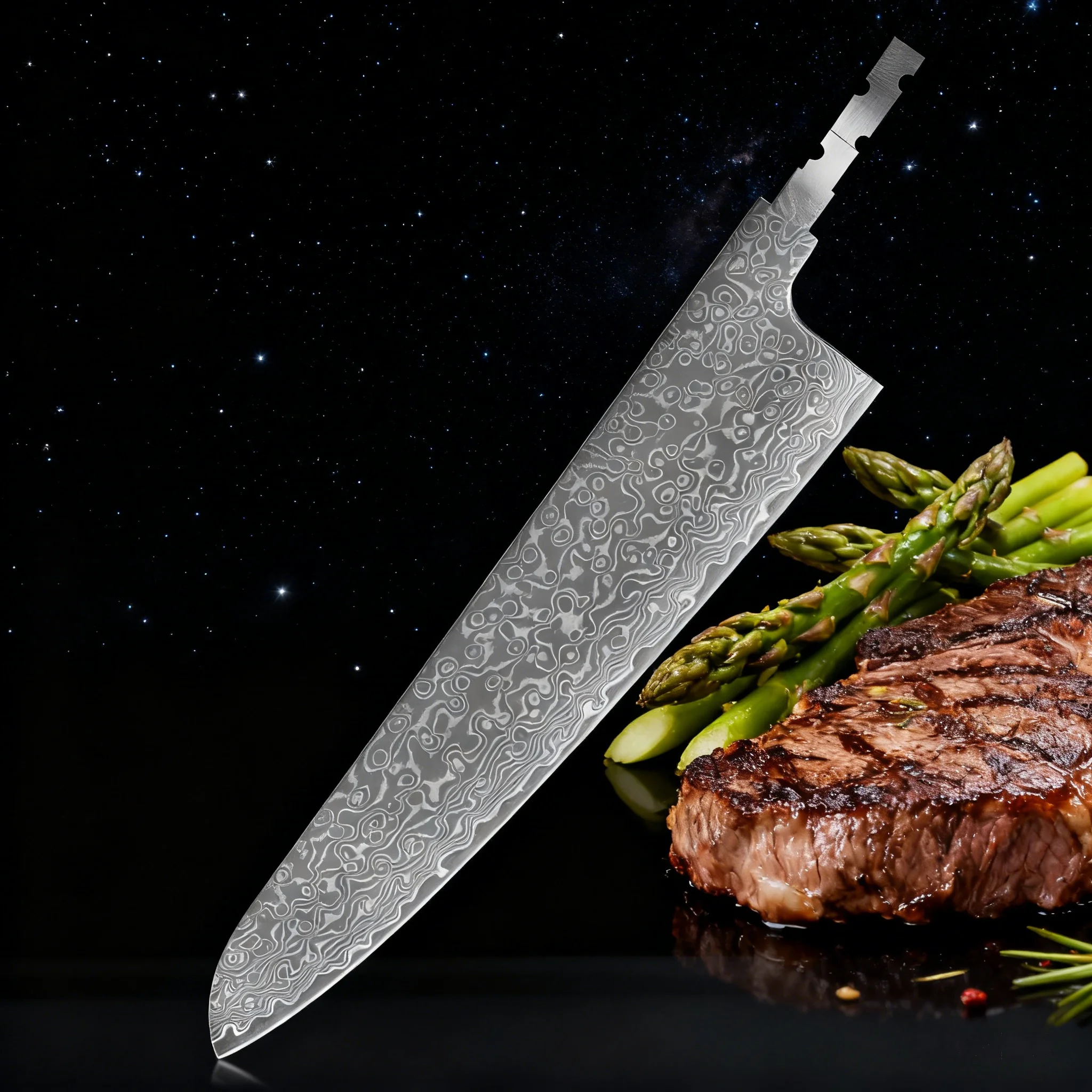 

High quality Chef Blank Blade DIY 67-layer Damascus Steel DIY Knife Making Tools No Handle Cooking Knife Kitchen Stuff