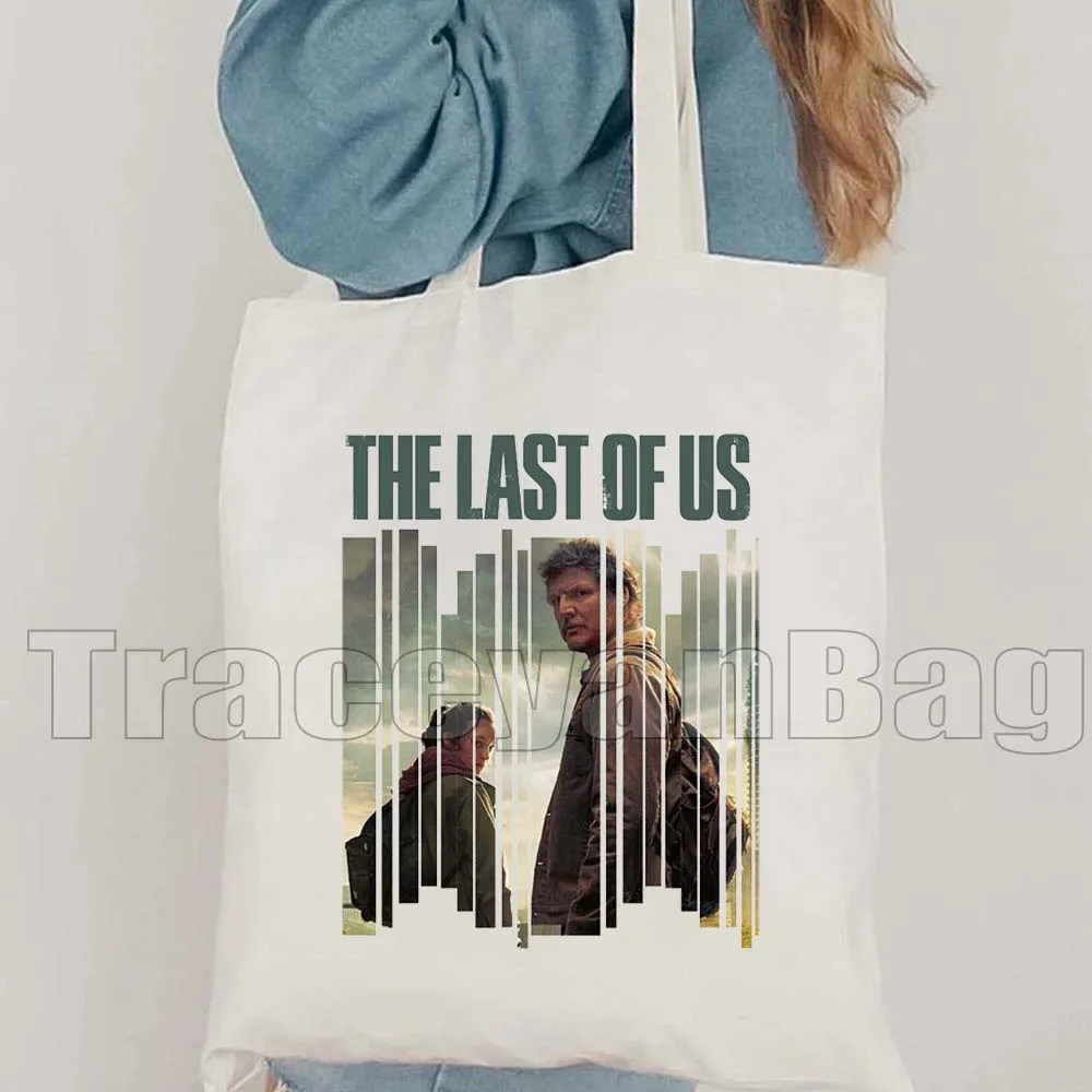 Cute The Last of Us Game Fan Gifts Ellie and Joel Pedro Pascal Abby Anderson Canvas Shoulder Tote Bag Cotton Shopper ECO Handbag