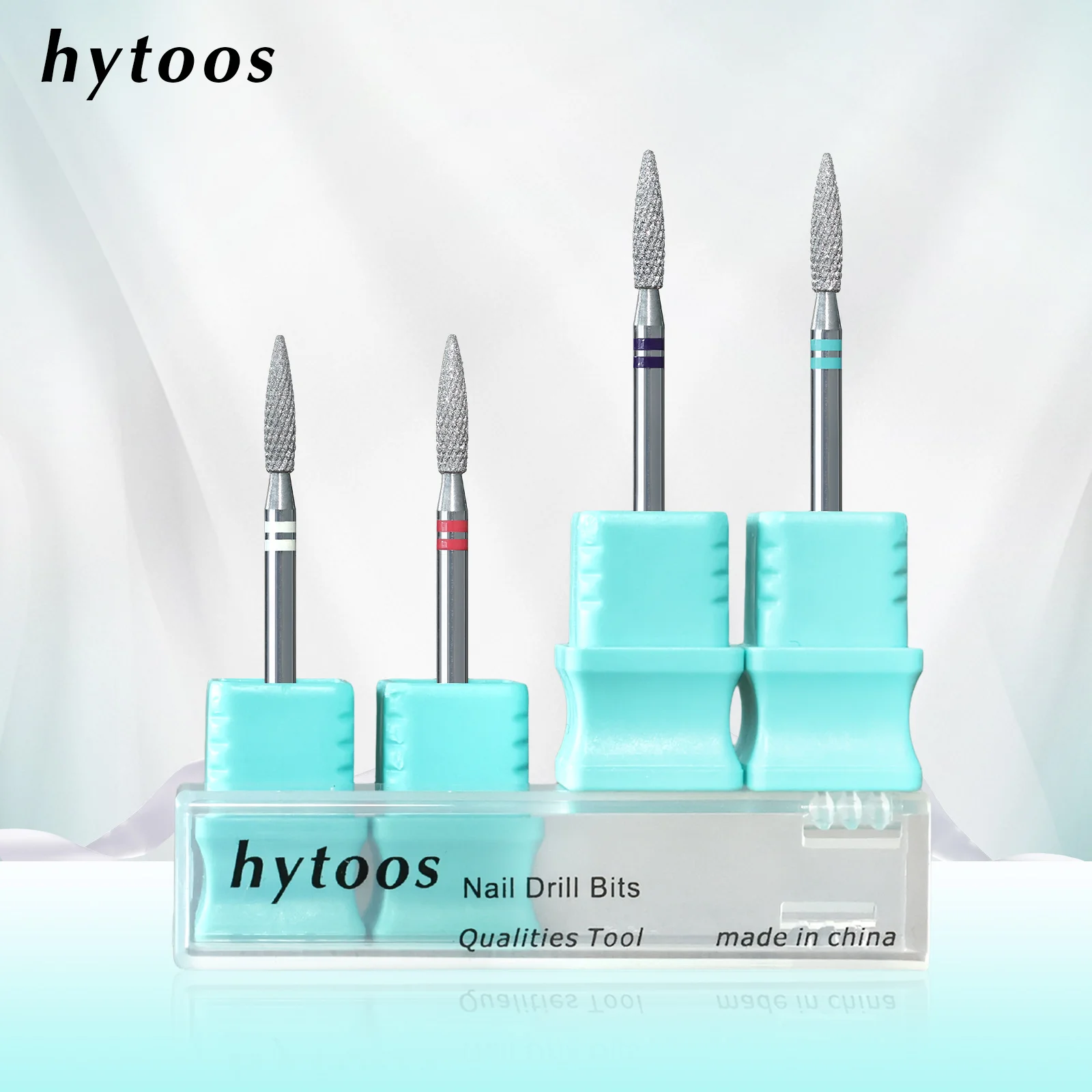 HYTOOS Diamond Cut Pro Nail Drill Bits Chrome Flame Russian Cuticle Bit for Electric Nail Drill Dead Skin Cleaner Nail Prep Tool
