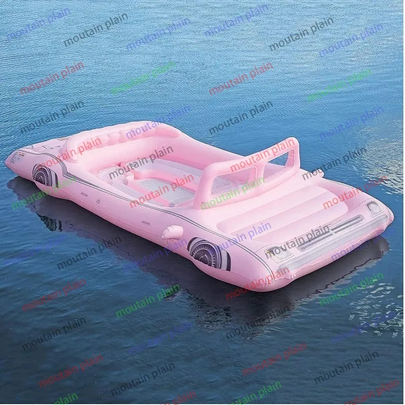 license plate car  Pink Limo Island water play equipment 5m inflatable pool float Pool cruiser