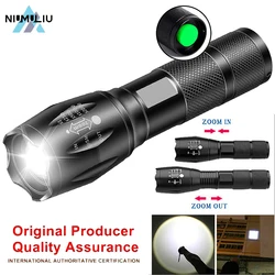 C5 T6 LED Super Bright Flashlight 18650 Lithium Battery Tactical Zoom Flashlight 5modes Outdoor Adventure Mountaineering Hunting