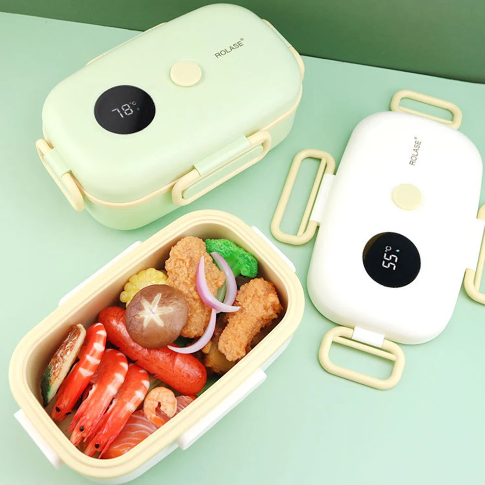 Intelligent Heat Preservation Single Layer Electric Heating Lunch Box Car Home Portable Stainless Steel Liner Food Container Box