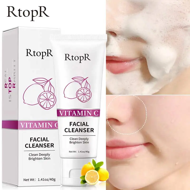 Vitamin C Face Cleanser Deep Cleansing Acne Oil Control Cleans Pores Whitening Skin Cleanses Cuticle Skin Care Face Cleansing