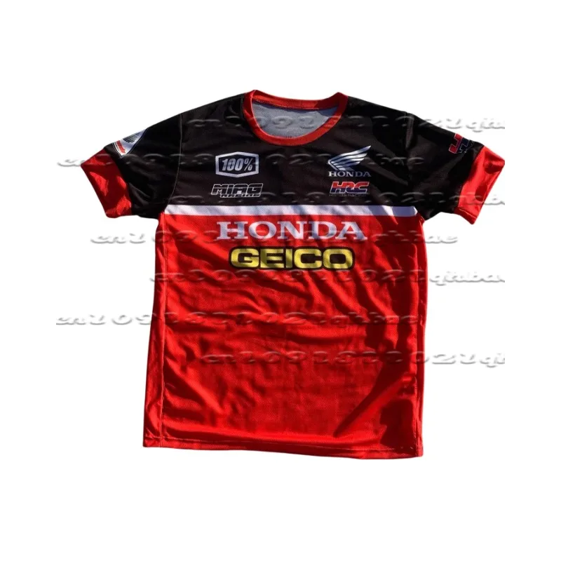 

Fashionable Motorcycle Racing Suit Breathable Quick Drying T-shirt Honda Off-road Bicycle Men's and Women's Casual Loose T-shirt