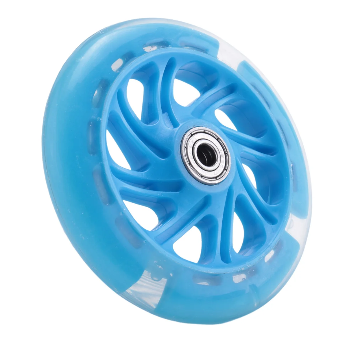 SMIEA زوج واحد من سكوتر الأطفال 120 مم، عجلات وامضة مع محامل أمامية/خلفية LED وعجلات سكوتر وامضة، أزرق