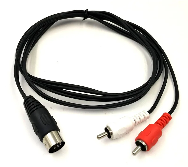 5 Pin DIN Plugs Male to 2RCA Male Converter Cable Audio for Electrophonic Bang & Olufsen, Naim, Quad Stereo Systems (DIN-2RCA)