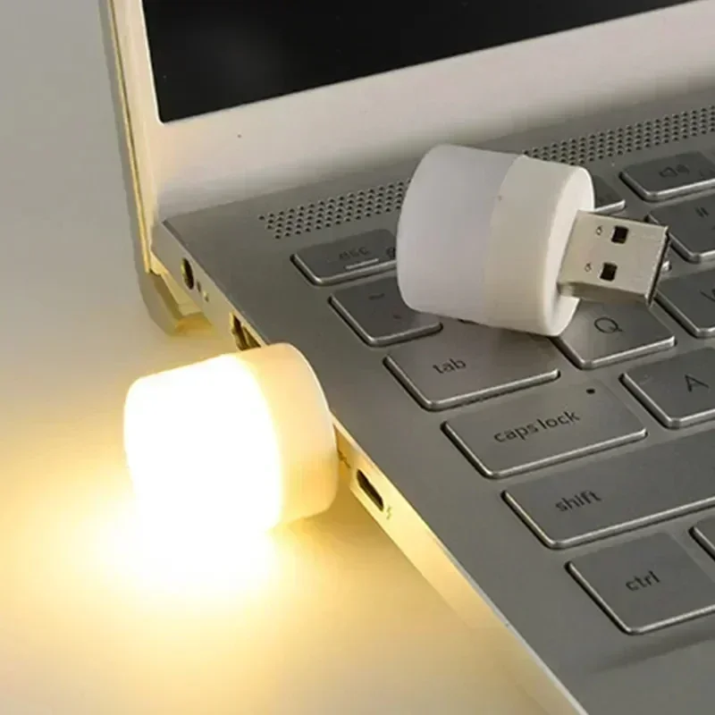 1/50PCS USB Night Light Mini LED Night Light USB Plug Lamp Power Bank Charging USB Book Lights Round Reading Eye Protection Lamp