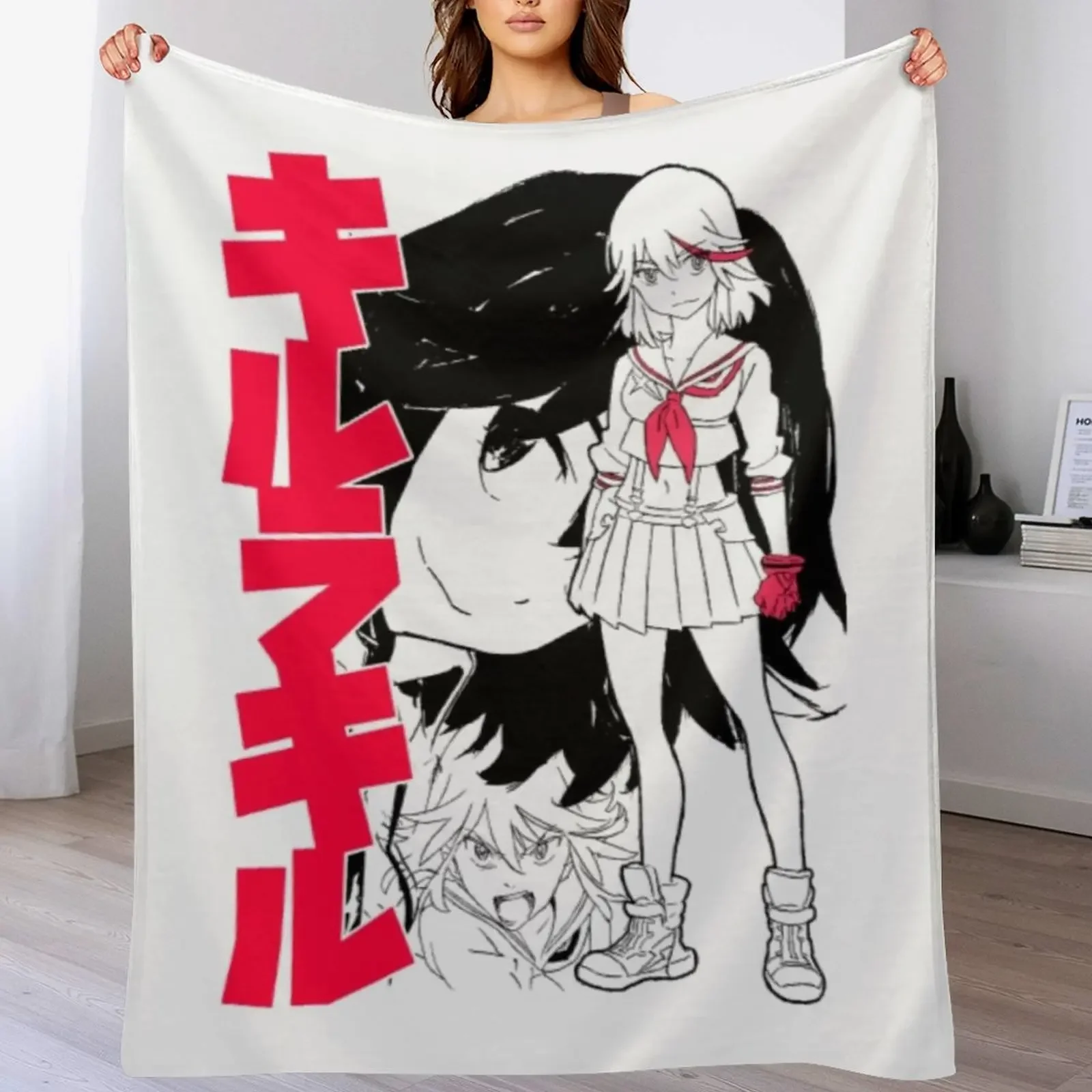 

Kill La Kill T-ShirtRyu Ko! (black) Throw Blanket Fuzzy Plush Throw Blanket for Sofa Chair