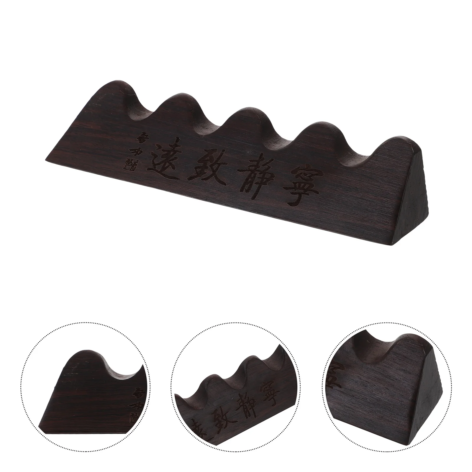 حامل فرشاة الخط الرجعية مسند القلم الخشبي التصميم الإبداعي ديكور مكتب المنزل هدية عملية حامل فرشاة الخط #4