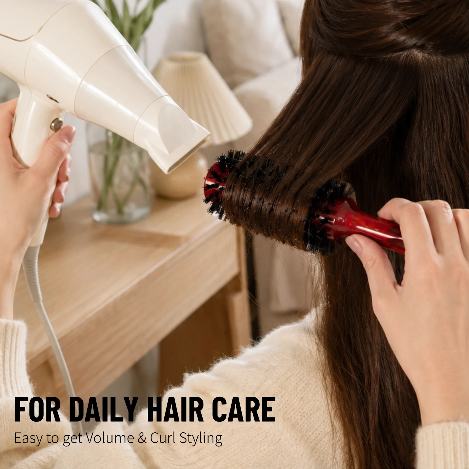 Professionelles 4-teiliges Rundbürsten-Set aus Buchenholz mit Wildschweinborsten, Anti-Frizz-Volumen-Lockenbürste für Salon, Friseur und Zuhause – Detail 11